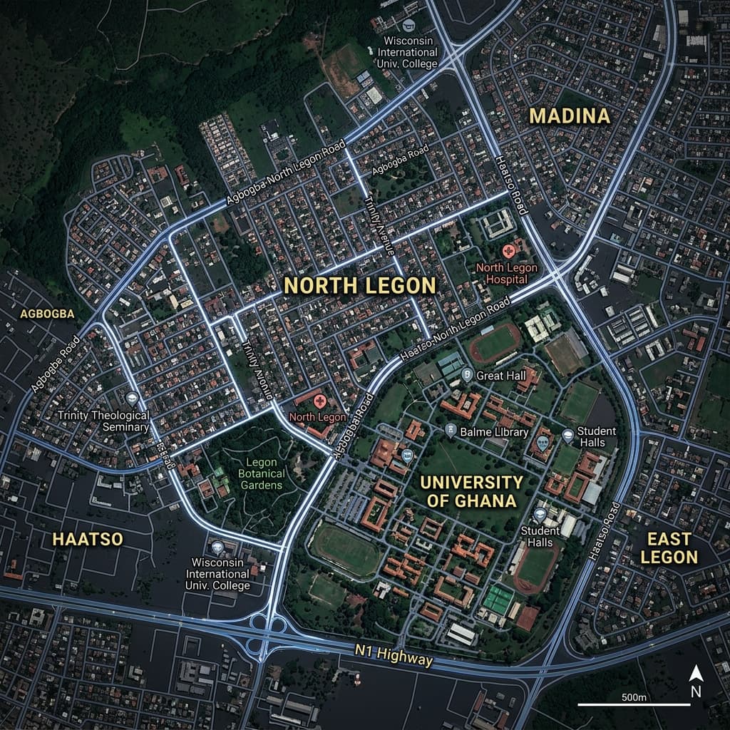 North Legon, Accra — Map